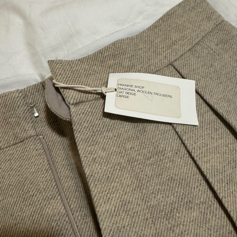 Frankie Shop Light Beige Woolen Trousers
